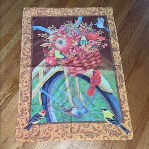 house flag with bicycle and birds mary Lou troutman